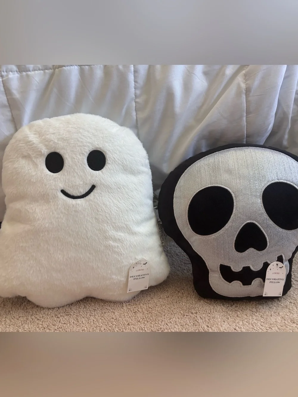 Target Bullseye Playground Halloween Ghost & Black Skull Decorative Pillows